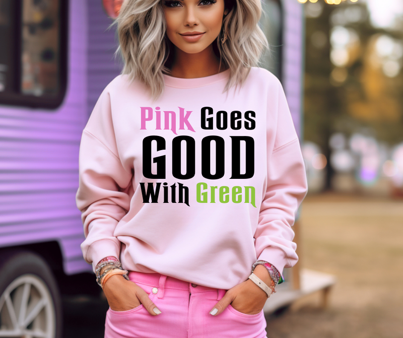 Pink goes good with Green - Wicked inspired