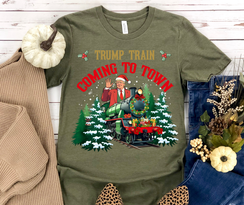 CHRISTMAS TRAIN DONALD TRUMP Graphic Tee