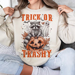 Trick or Trashy Raccoon  Feral Halloween Graphic Tee