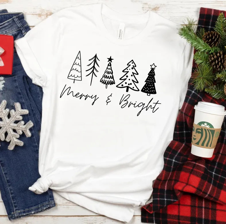 Merry Christmas Trees Graphic T (S - 3XL)
